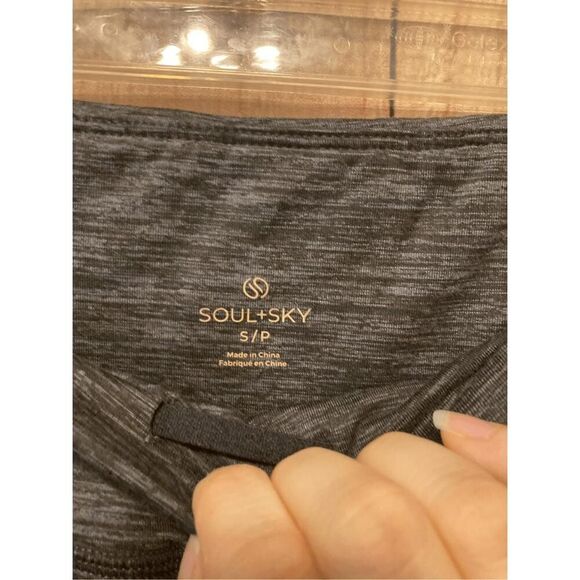 Soul + Sky Small NWT Cold Weather Leggings space dye black grey stitch fix - Picture 4 of 6